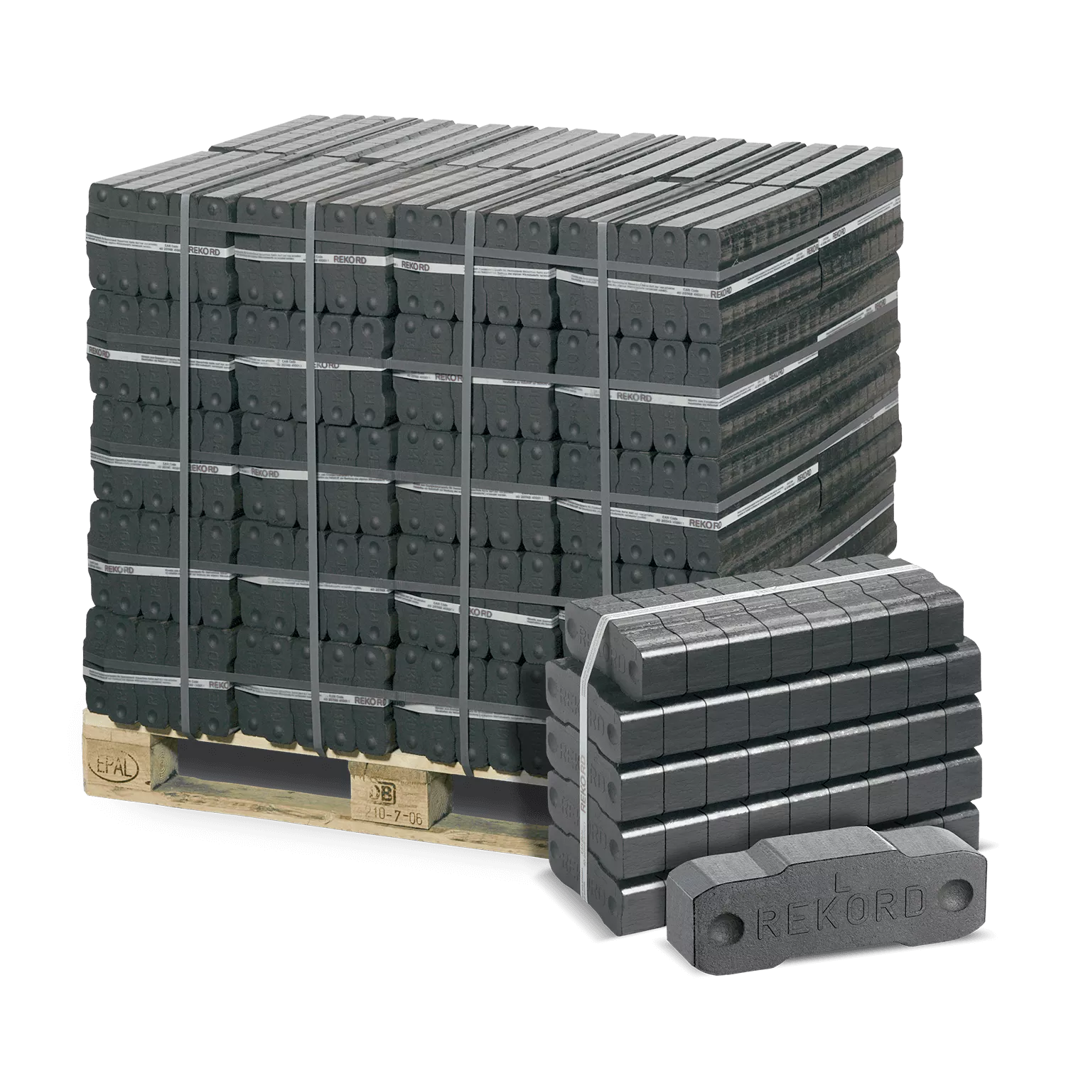 lignite briquettes 25–60 mm – 40 x 25 kg – REKORD®