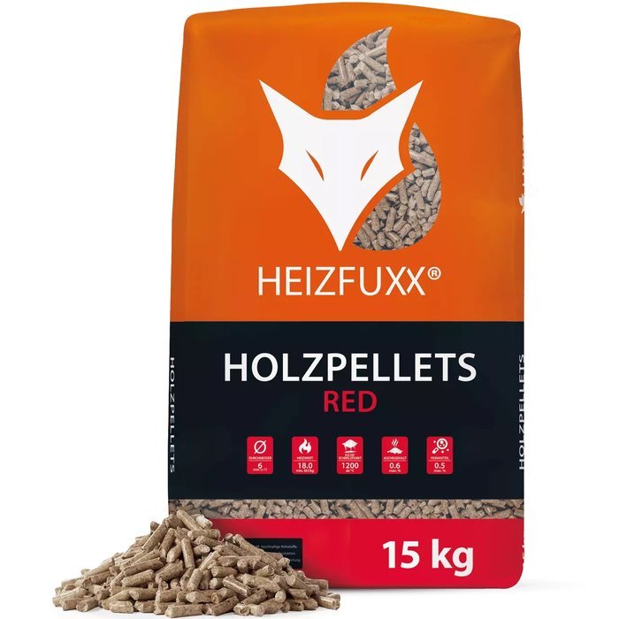 HEIZFUXX wood pellets Red 6mm ENplusA1, 65 x 15kg pallet