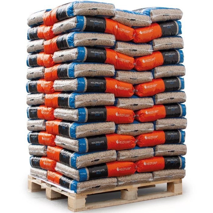 HEIZFUXX wood pellets Blue 6mm ENplusA1, 65 x 15kg pallet