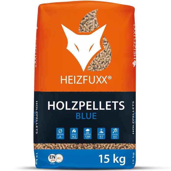 HEIZFUXX wood pellets Blue 6mm ENplusA1, 65 x 15kg pallet