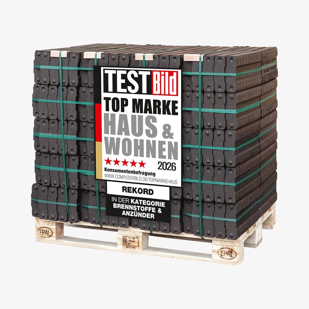 30 pallets REKORD lignite briquettes (40×25 kg) – 30 t large stock