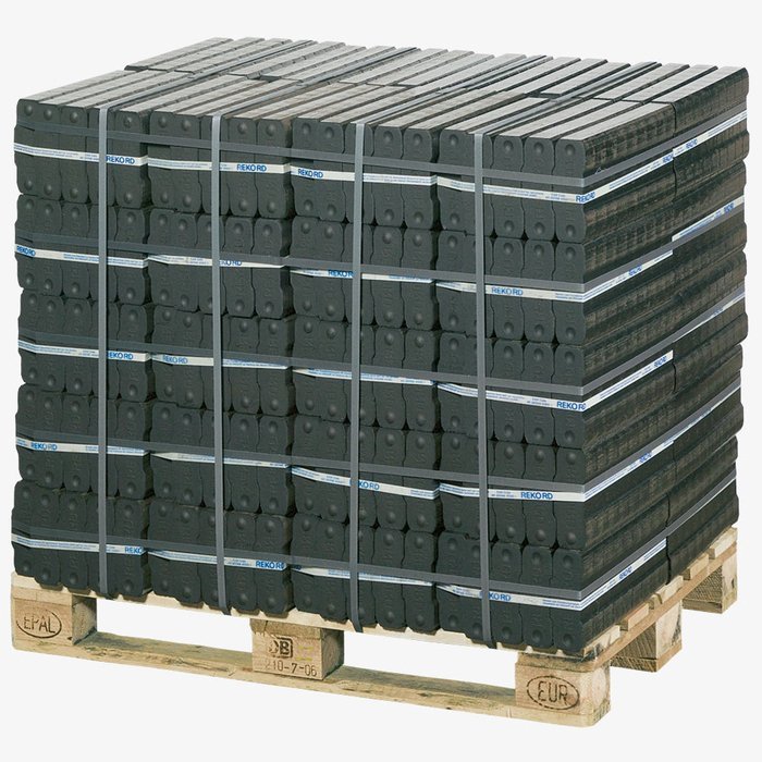 25 pallets REKORD lignite briquettes (40×25 kg) – 25 t large stock