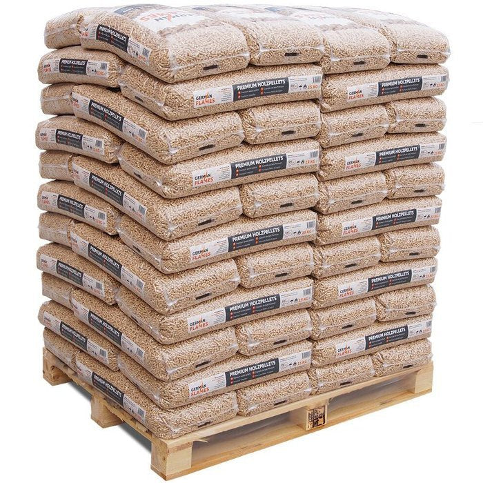 UK FLAMES wood pellets 6mm ENplusA1, 990kg pallet