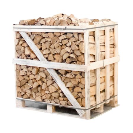 Half pallet of kiln-dried split birch firewood 25cm
