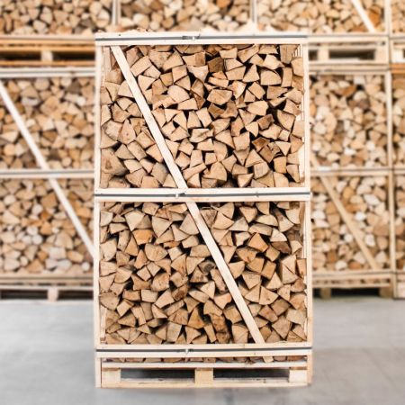 pallet of kiln-dried split beech firewood 33cm